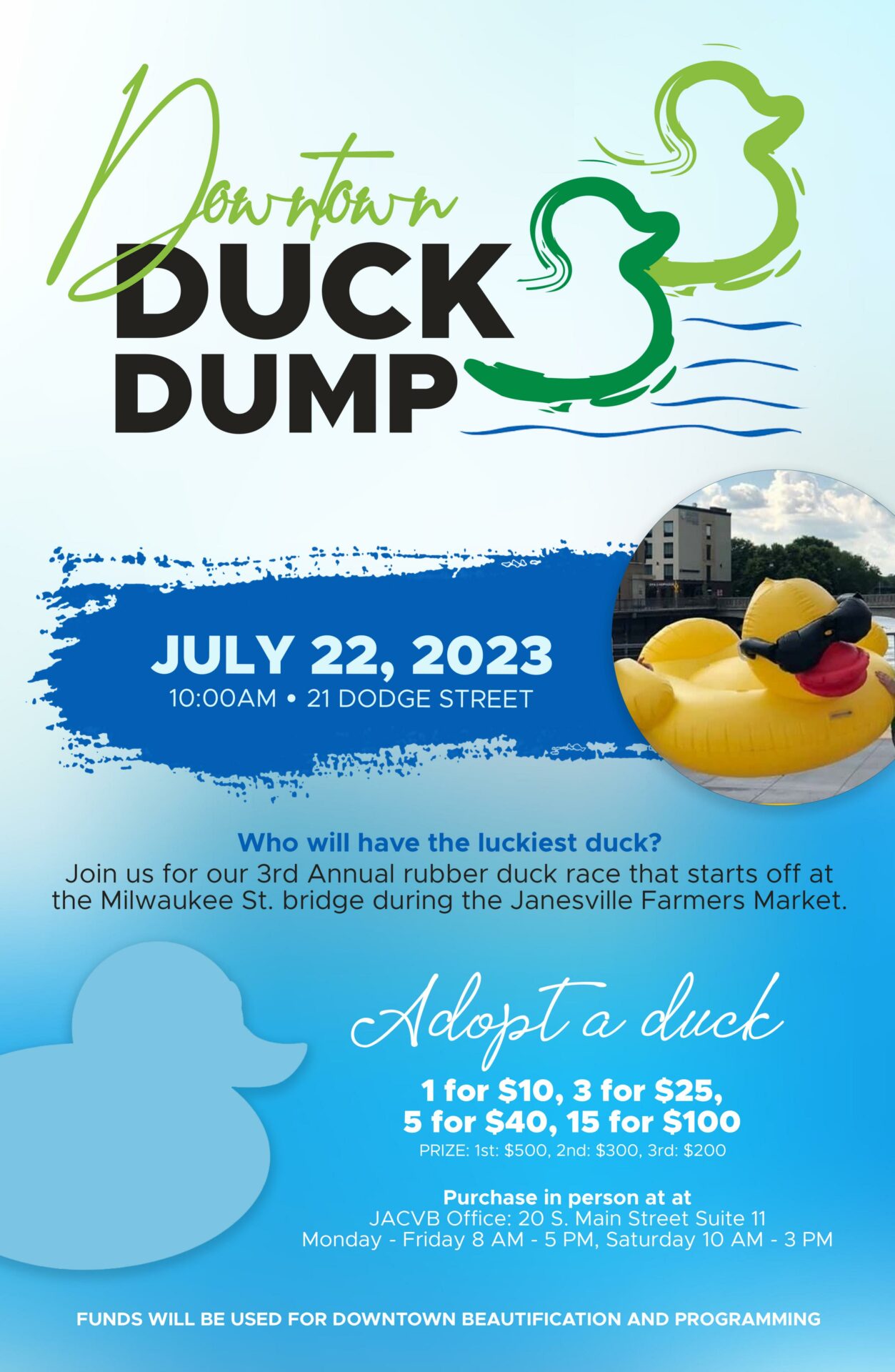 Downtown Duck Dump Poster