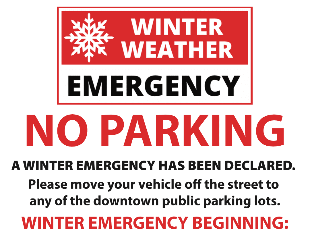 Downtown Janesville Winter Emergency Declared Flyer